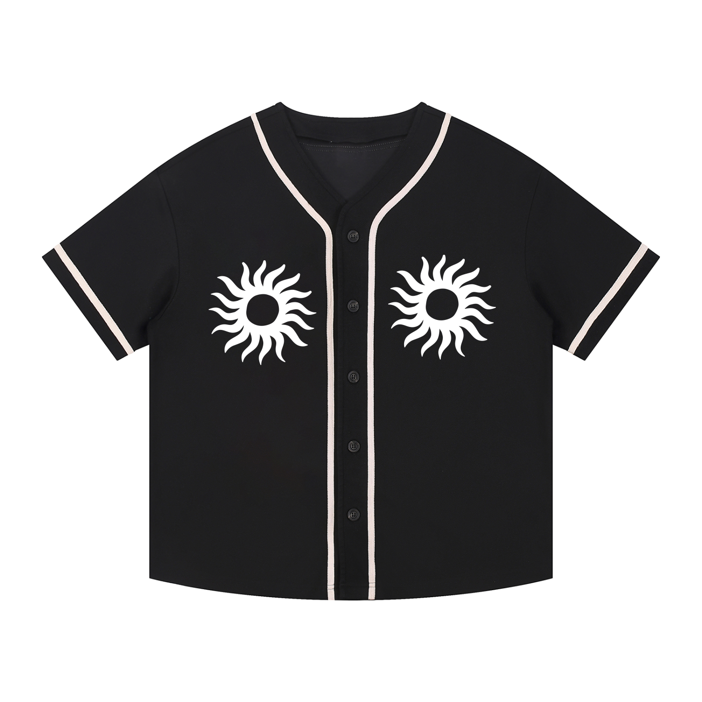 Contrast Piped Button-Up Desert Vibes Jersey