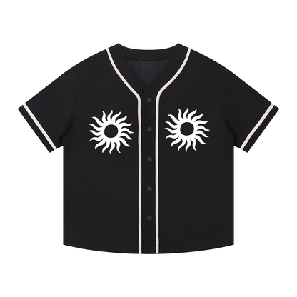 Contrast Piped Button-Up Desert Vibes Jersey