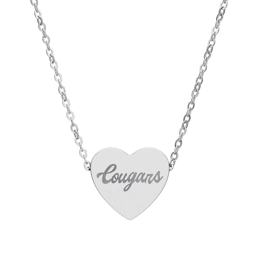 I Love Cougars Heart Necklace