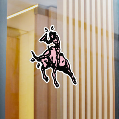 Desert Bull Riding Dyke Vinyl Sticker