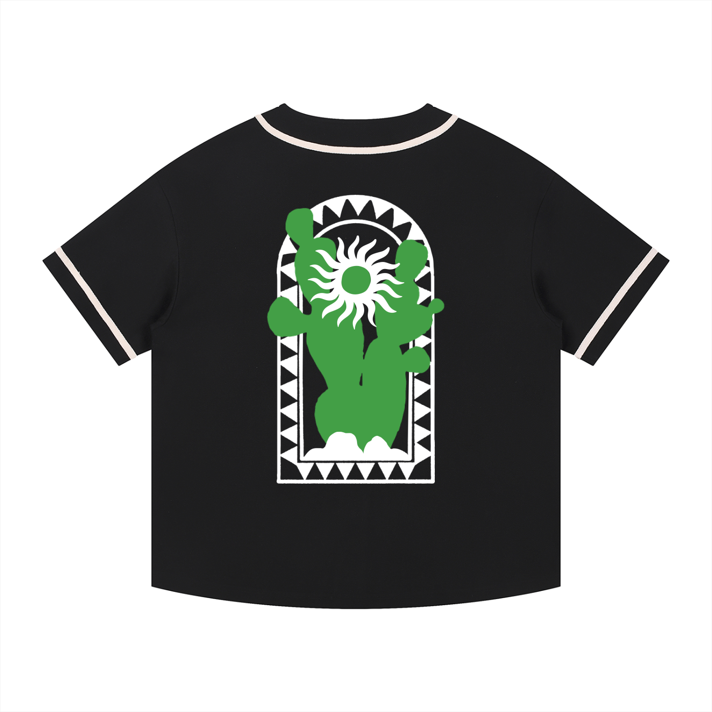 Contrast Piped Button-Up Desert Vibes Jersey