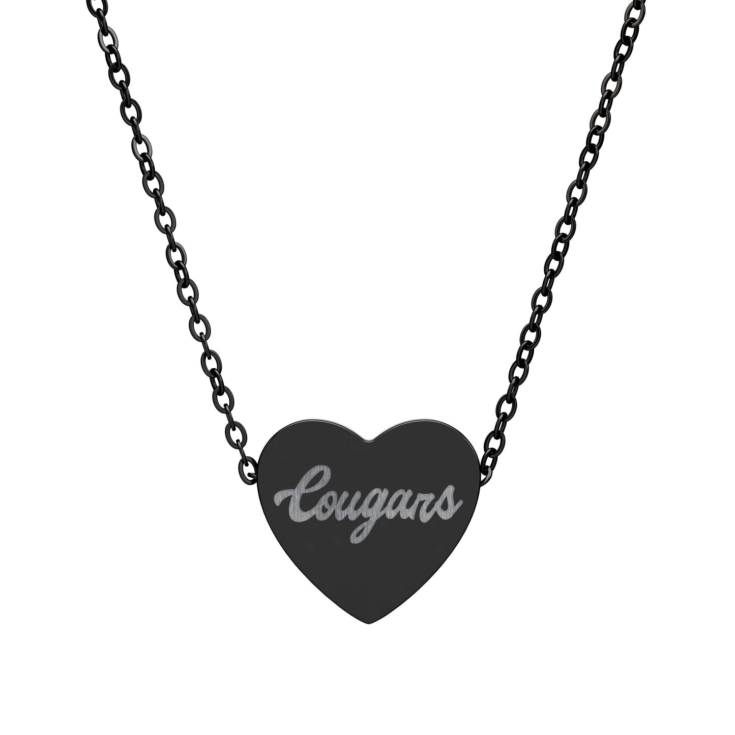 I Love Cougars Heart Necklace