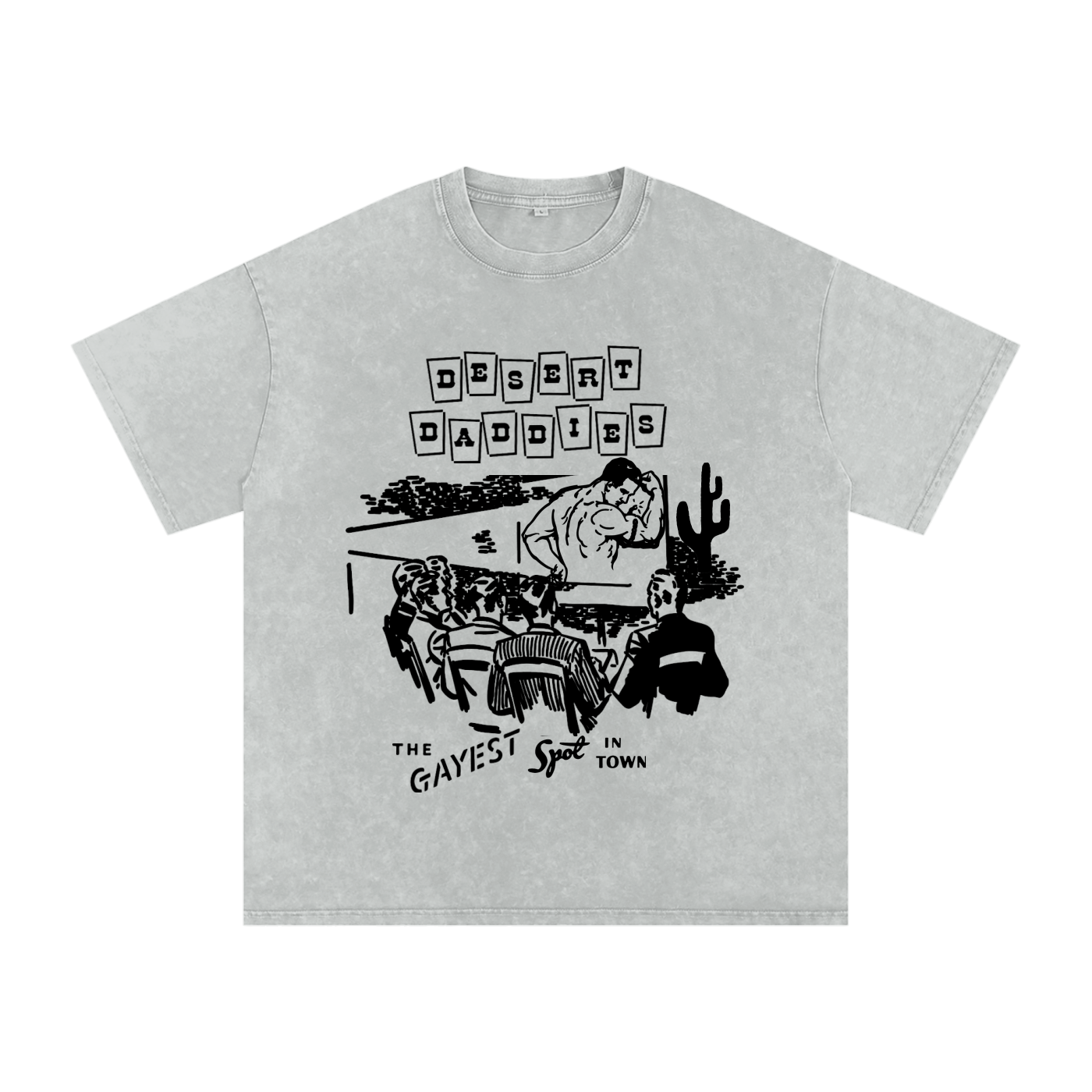 Desert Daddies Drive In Movie Theater Oversized Cotton T-Shirt
