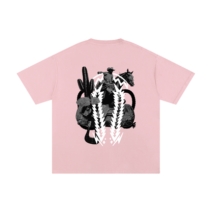 Desert Dyke Cowboy Collage Pure Cotton T-Shirt