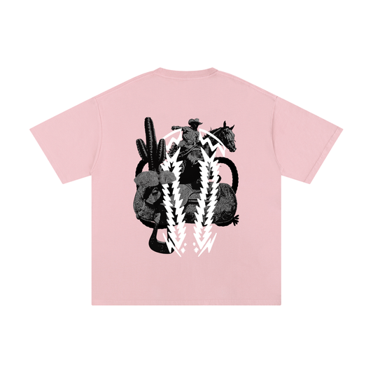 Desert Dyke Cowboy Collage Pure Cotton T-Shirt