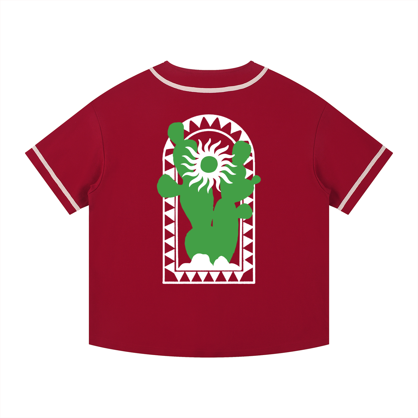 Contrast Piped Button-Up Desert Vibes Jersey