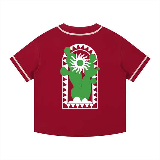 Contrast Piped Button-Up Desert Vibes Jersey